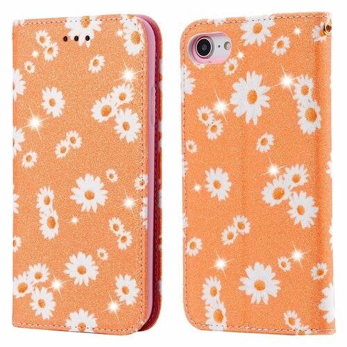 Apple iPhone SE 2022 Tasche Handy H�lle Schutz Cover mit Kartenfach Glitzer