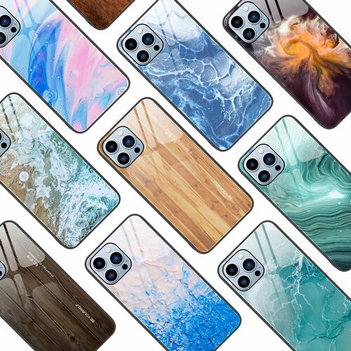Handyh�lle f�r Apple iPhone 12 13 14 Pro Max mini Plus Case Glas Cover Etuis