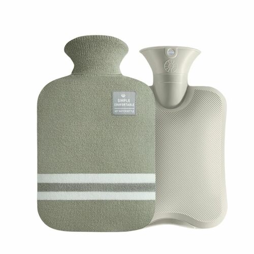 XXL W�rmflasche 2L mit Bezug PVC Handw�rmer Bettflasche Mikrowelle Winter Neu 