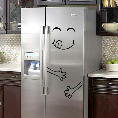 Wandsticker Kühlschrank Aufkleber für Küche Lustiges Gesicht Smiley  Klebefolie
