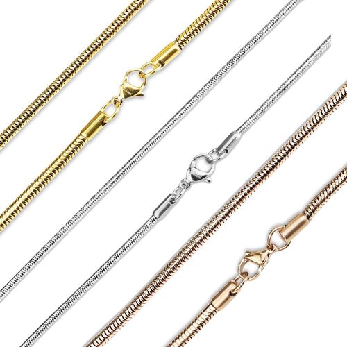 Schlangenkette 3,2 mm Stark Unisex Halskette Kette 30, 35, 40, 45, 50, 55, 60, 65, 70, 80 cm L�nge Silber Gold Rose