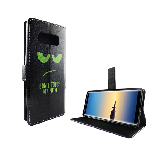 Handyh�lle Tasche f�r Handy Samsung Galaxy Note 8 Dont Touch My Phone Gr�n