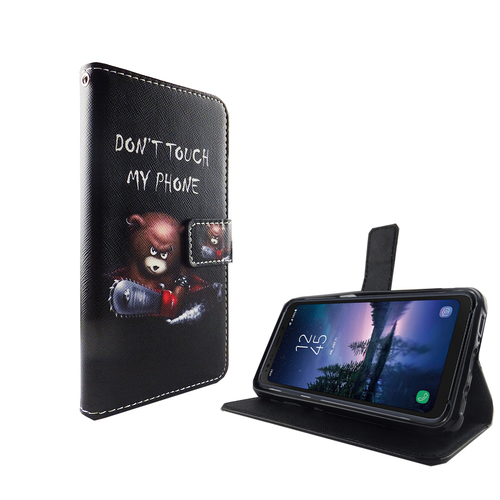 Handyh�lle Tasche f�r Handy Samsung Galaxy S8 Active Schriftzug B�r mit Kettens�ge