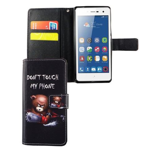 Handyh�lle Tasche f�r Handy ZTE Blade L7 Schriftzug B�r mit Kettens�ge