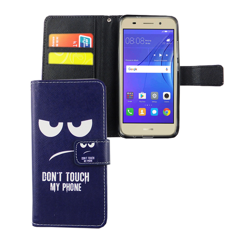 Dont Touch My Phone Handyh�lle Huawei Y3 2017 Klapph�lle Wallet Case
