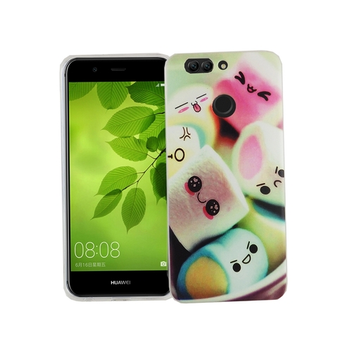 Handy H�lle f�r Huawei Nova 2 Plus Cover Case Schutz Tasche Motiv Slim Silikon TPU Schriftzug Marshmallows