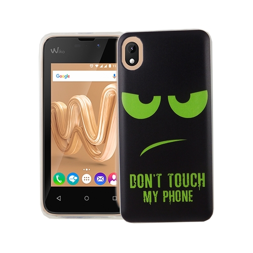 Handy H�lle f�r Wiko Sunny Max Cover Case Schutz Tasche Motiv Slim Silikon TPU Dont Touch My Phone Gr�n