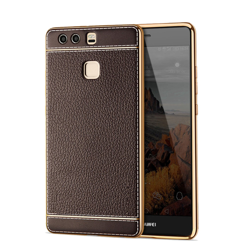 Handy H�lle f�r Huawei P8 Lite 2017 Schutz Case Tasche Bumper Kunstleder Braun