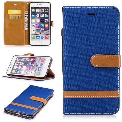 Tasche f�r Apple iPhone 6 / 6s Jeans Cover Handy Schutz H�lle Case Blau
