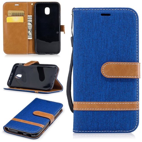 Tasche f�r Samsung Galaxy J5 2017 Jeans Cover Handy Schutz H�lle Case Blau