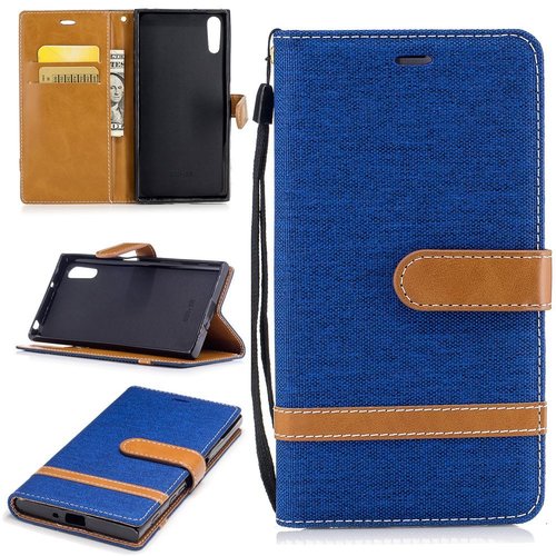 Tasche f�r Sony Xperia XZs Jeans Cover Handy Schutz H�lle Case Blau