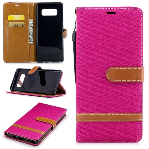 Tasche f�r Samsung Galaxy Note 8 Jeans Cover Handy Schutz H�lle Case Pink