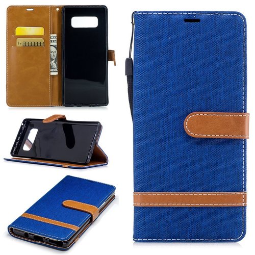 Tasche f�r Samsung Galaxy Note 8 Jeans Cover Handy Schutz H�lle Case Blau