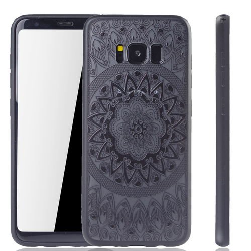 Handy H�lle Mandala f�r Samsung Galaxy S8+ Plus Design Case Schutzh�lle Motiv Kreis Cover Tasche Bumper Schwarz