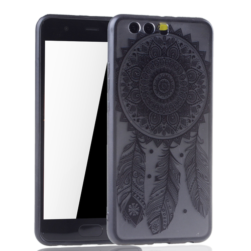 Handy H�lle Mandala f�r Huawei P10 Plus Design Case Schutzh�lle Motiv Traumf�nger Cover Tasche Bumper Schwarz