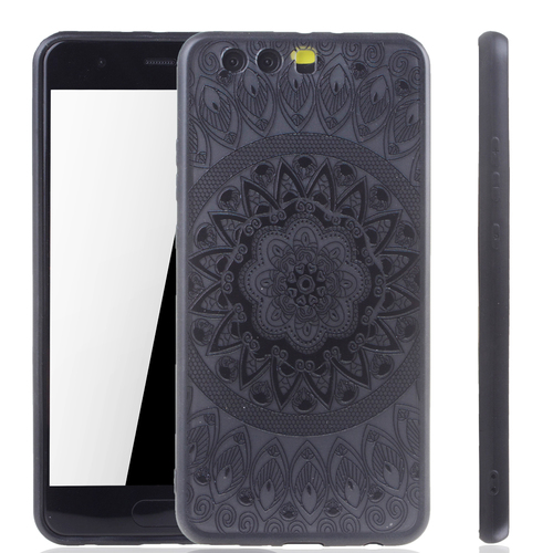 Handy H�lle Mandala f�r Huawei P10 Plus Design Case Schutzh�lle Motiv Kreis Cover Tasche Bumper Schwarz