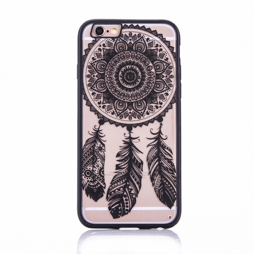 Handy H�lle Mandala f�r Huawei P8 Lite 2017 Design Case Schutzh�lle Motiv Traumf�nger Cover Tasche Bumper Schwarz