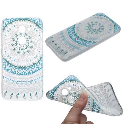 Henna Cover f�r Alcatel A3 Case Schutz H�lle Silikon Sonne Blau