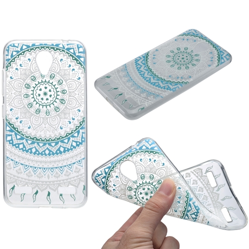Henna Cover f�r ZTE Blade V8 Lite Case Schutz H�lle Silikon Sonne Blau