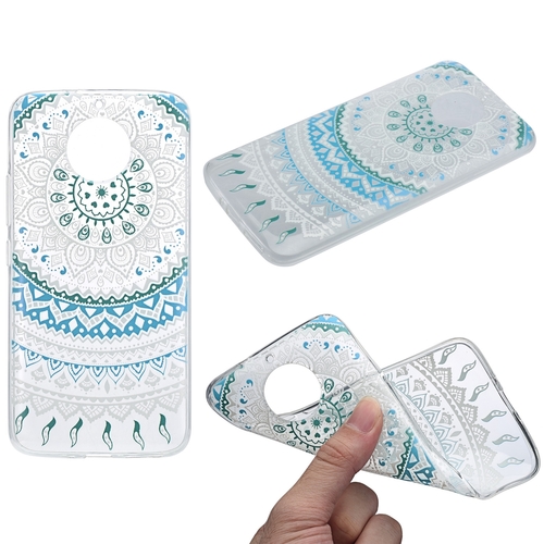 Henna Cover f�r Motorola Moto G5 Plus Case Schutz H�lle Silikon Sonne Blau
