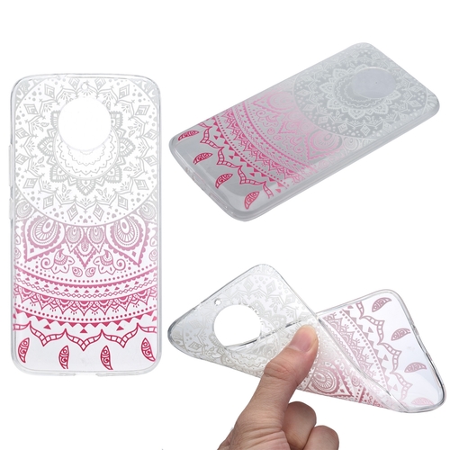 Henna Cover f�r Motorola Moto G5 Plus Case Schutz H�lle Silikon Sonne Wei�