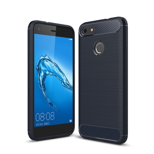 Schutzh�lle Handyh�lle f�r Huawei Y6 (2017) Case Cover Carbon Optik Blau