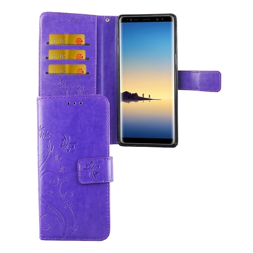 Schutz H�lle Blumen f�r Handy Samsung Galaxy Note 8 Violett