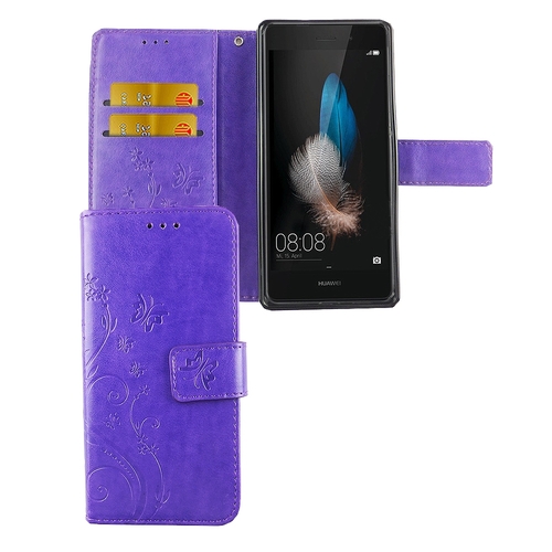 Schutz H�lle Blumen f�r Handy Huawei P8 Lite Violett