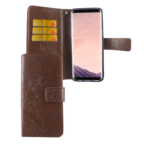 Schutz H�lle Blumen f�r Handy Samsung Galaxy S8 Coffee