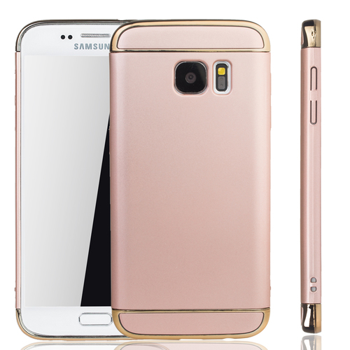 Handy H�lle Schutz Case f�r Samsung Galaxy S7 Bumper 3 in 1 Cover Rose Gold