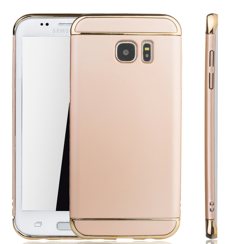 Handy H�lle Schutz Case f�r Samsung Galaxy S7 Edge Bumper 3 in 1 Cover Gold