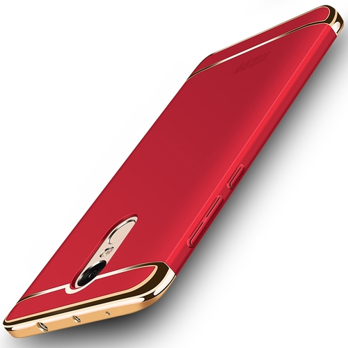 Handy H�lle Schutz Case f�r Xiaomi Redmi Note 4 Bumper 3 in 1 Cover Chrom Rot