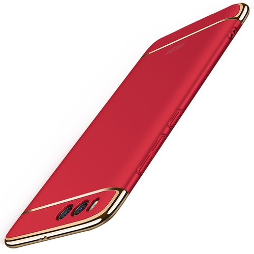 Handy H�lle Schutz Case f�r Xiaomi Mi 6 Bumper 3 in 1 Cover Chrom Etui Rot