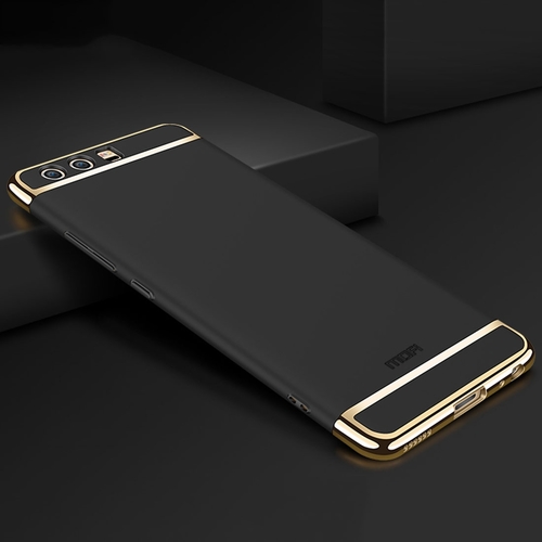 Handy H�lle Schutz Case f�r Huawei P10 Plus Bumper 3 in 1 Cover Chrom Schwarz