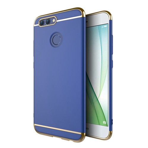 Handy H�lle Schutz Case f�r Huawei Nova 2 Bumper 3 in 1 Cover Chrom Etui Blau