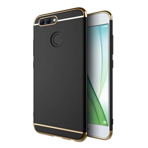 Handy H�lle Schutz Case f�r Huawei Nova 2 Bumper 3 in 1 Cover Chrom Etui Schwarz