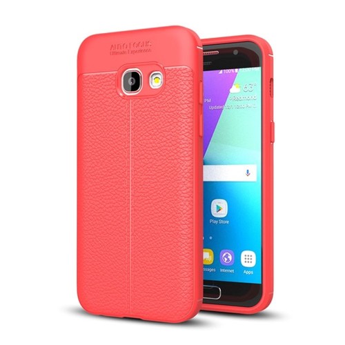 Handy H�lle Schutz Case f�r Samsung Galaxy A3 2017 Cover Rahmen Etui Rot
