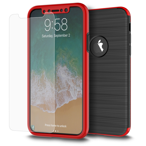 Samsung Galaxy S7 Edge 2 in 1 Handyh�lle 360 Grad Full Cover Case Rot