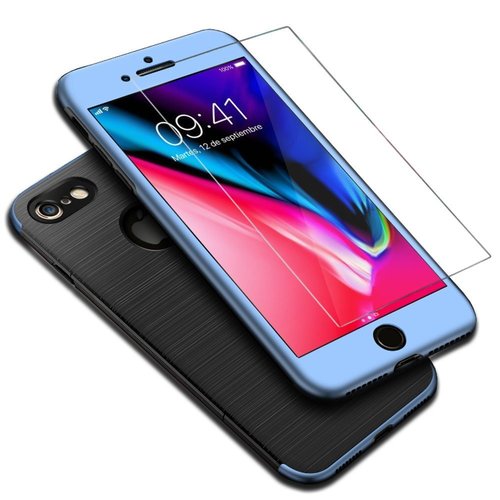 Apple iPhone 6 Plus / 6s Plus 2 in 1 Handyh�lle 360 Grad Full Cover Case Blau
