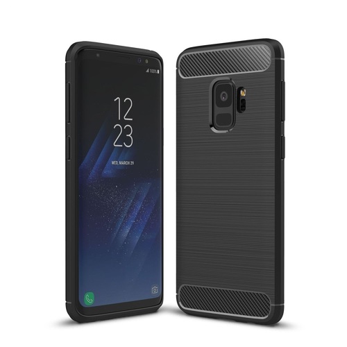 Schutzh�lle Handyh�lle f�r Samsung Galaxy S9 Case Cover Carbon Optik Schwarz 
