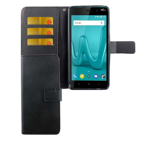 Handyh�lle Tasche f�r Handy Wiko Lenny 4 Plus Schwarz
