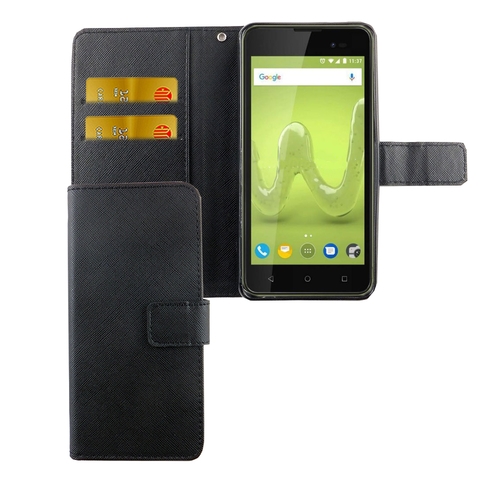 Handyh�lle Tasche f�r Handy Wiko Sunny 2 Plus Schwarz