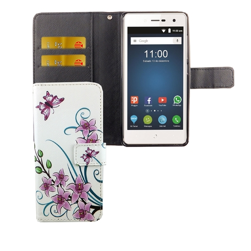 Handyh�lle Tasche f�r Handy ZTE Blade L7 Lotusblume