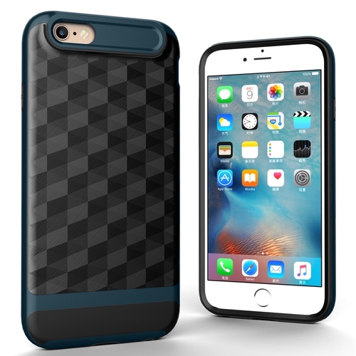 H�lle f�r Apple iPhone 6 / 6s Backcover Case Handy Schutzh�lle - Cover 3D Prisma Design Navy Blau