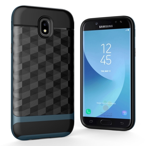 H�lle f�r Samsung Galaxy J5 2017 Backcover Case Handy Schutzh�lle - Cover 3D Prisma Design Navy Blau