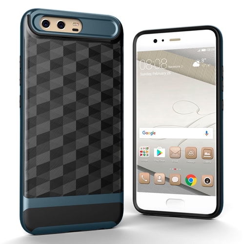 H�lle f�r Huawei P10 Backcover Case Handy Schutzh�lle - Cover 3D Prisma Design Navy Blau