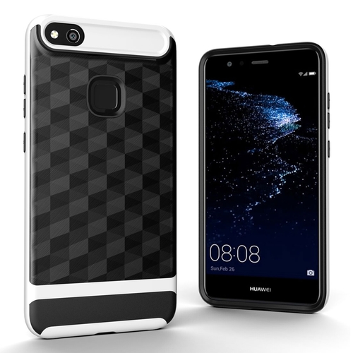 H�lle f�r Huawei P10 Lite Backcover Case Handy Schutzh�lle - Cover 3D Prisma Design Wei�