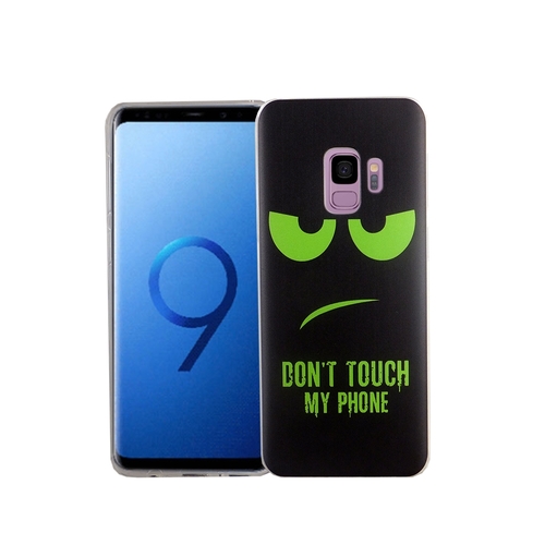 Handy H�lle f�r Samsung Galaxy S9 Dont Touch My Phone Gr�n Smartphone Cover Bumper Schale Etuis