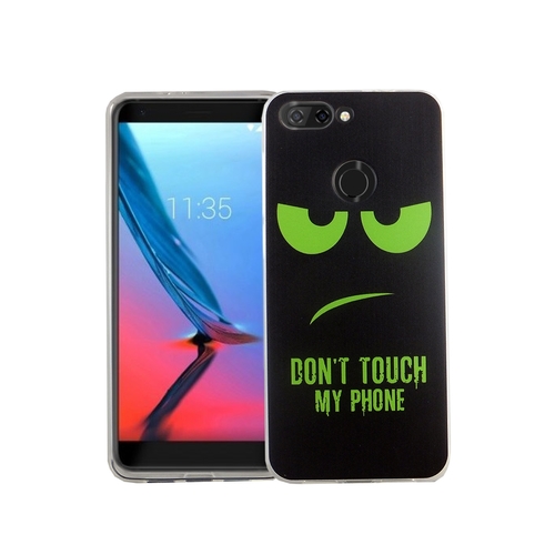 Handy H�lle f�r ZTE Blade V9 Dont Touch My Phone Gr�n Smartphone Cover Bumper Schale Etuis