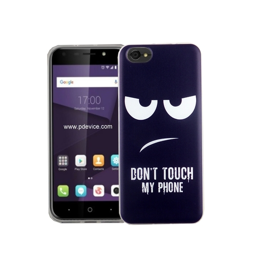 Handy H�lle f�r ZTE Blade A6 Lite Dont Touch My Phone Blau Smartphone Cover Bumper Schale Etuis